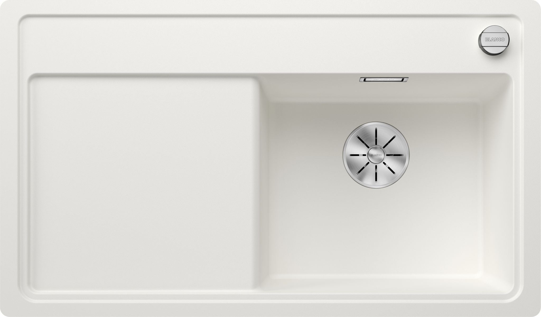 BLANCO ZENAR 45 S-F  SILGRANIT mit Ablauffernbedienung ohne Zubehör Becken rechts weiß 523816