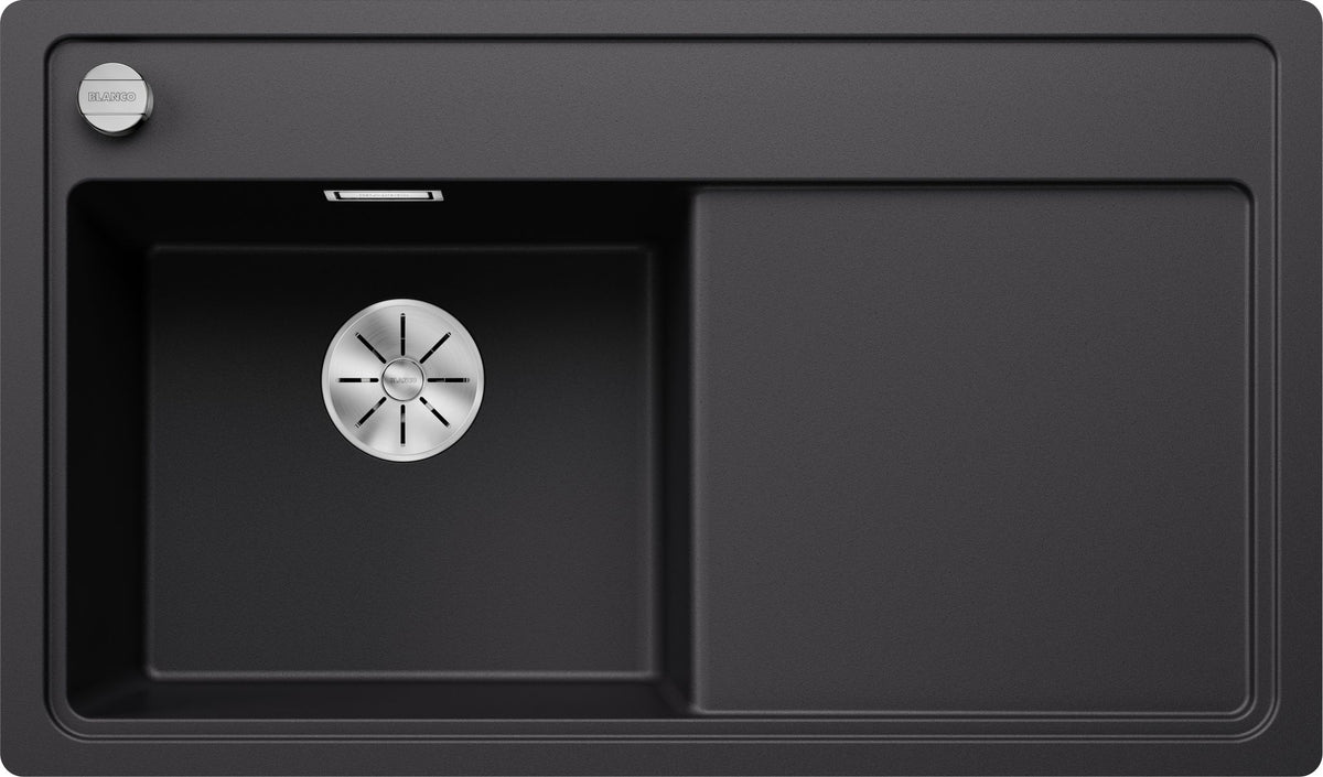 BLANCO ZENAR 45 S-F  SILGRANIT mit Ablauffernbedienung ohne Zubehör Becken links schwarz 526040