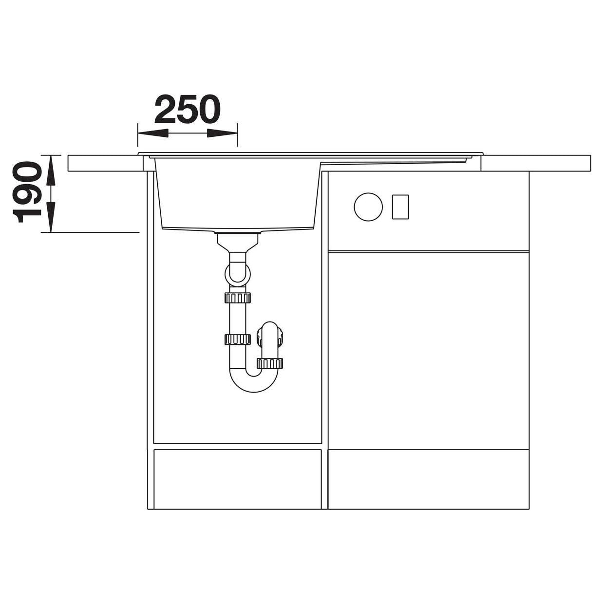 BLANCO ZENAR 45 S SILGRANIT mit Ablauffernbedienung ohne Zubehör Becken links café 523861