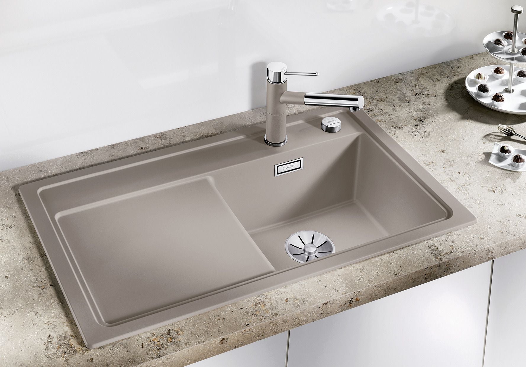 BLANCO ZENAR 45 S SILGRANIT mit Ablauffernbedienung ohne Zubehör Becken rechts schwarz 526037