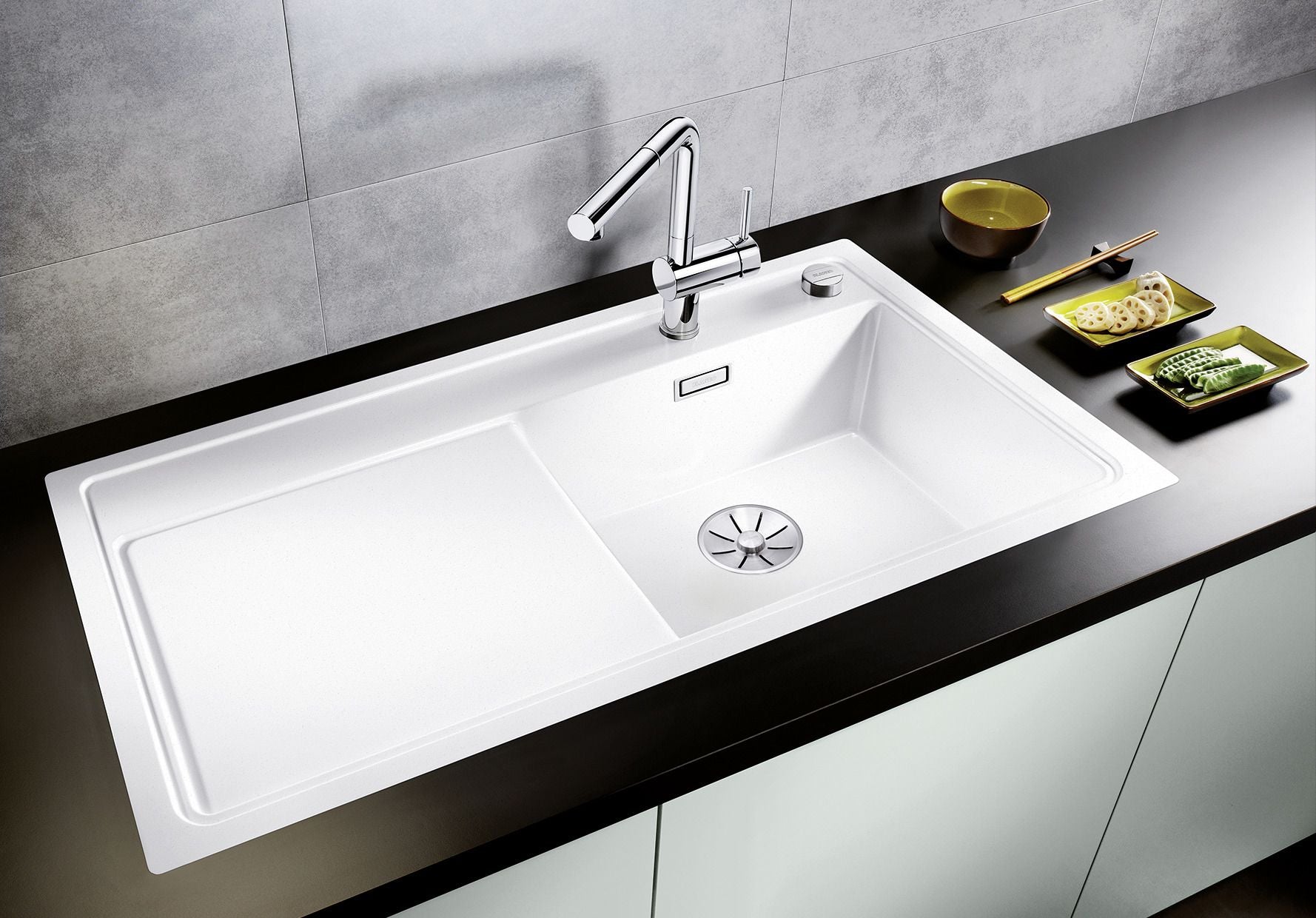 BLANCO ZENAR XL 6 S-F  SILGRANIT mit Ablauffernbedienung ohne Zubehör Becken links anthrazit 523924