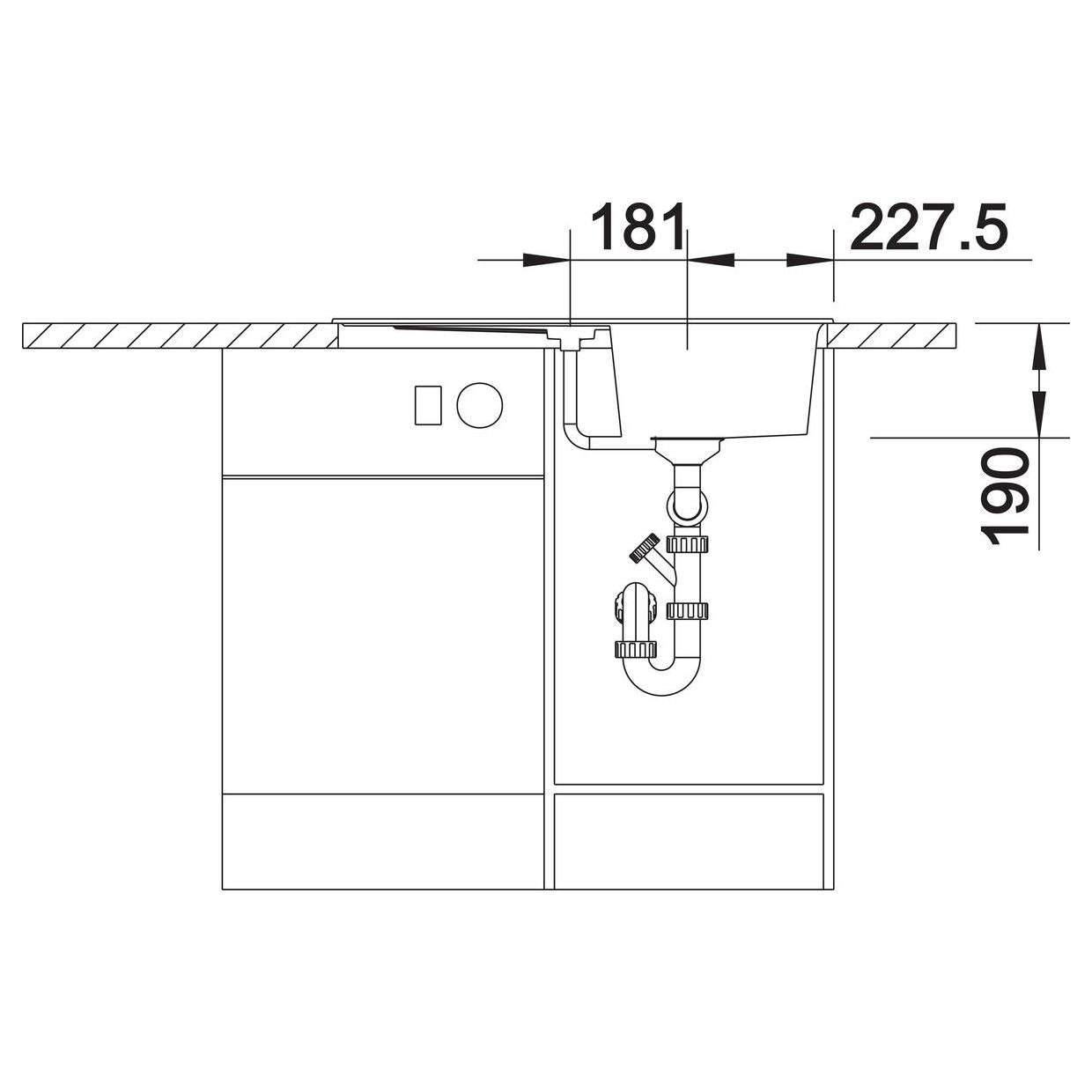BLANCO ZIA 45 S SILGRANIT mit Ablauffernbedienung reversibel weiß 514718