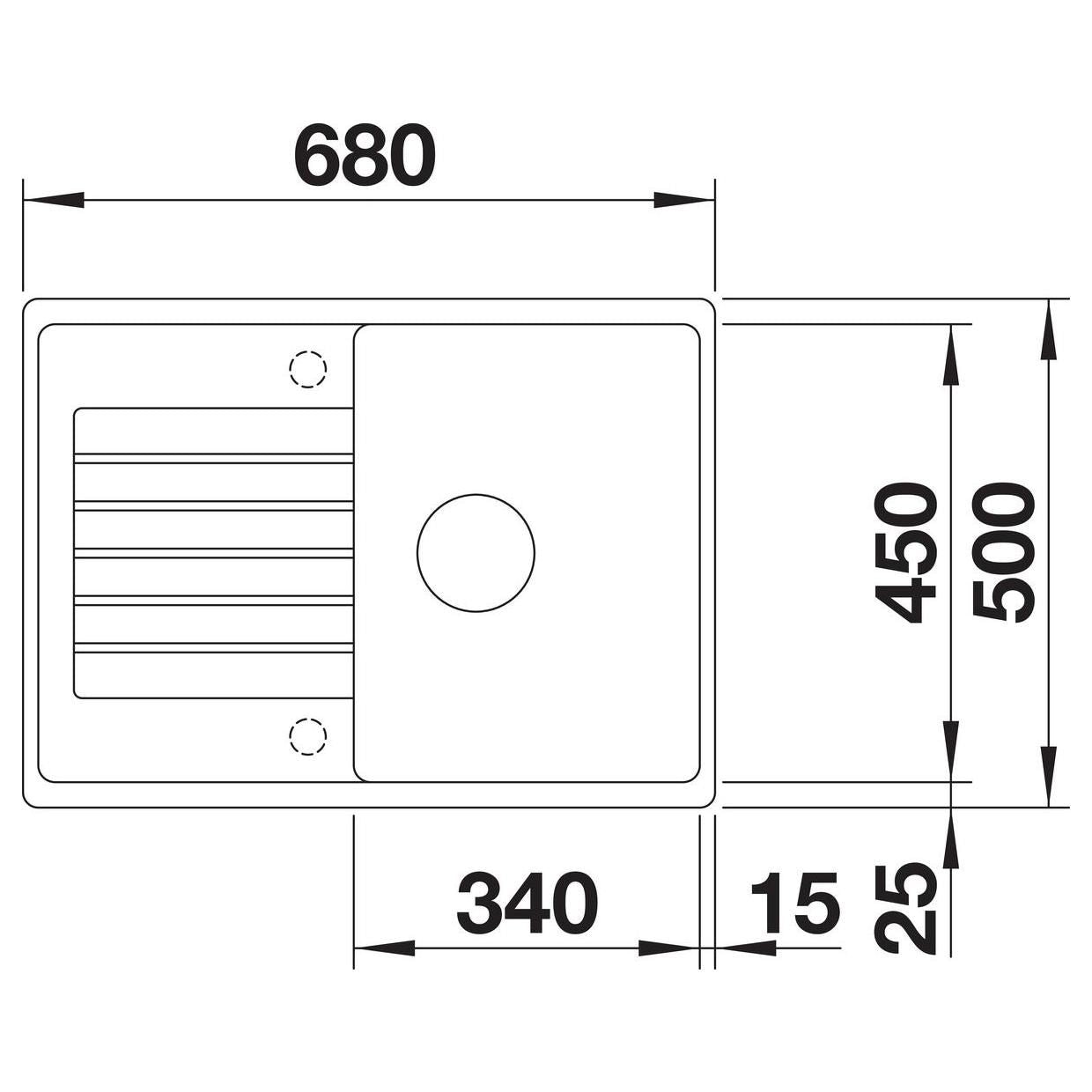 BLANCO ZIA 45 S Compact SILGRANIT mit Ablauffernbedienung reversibel anthrazit 524711