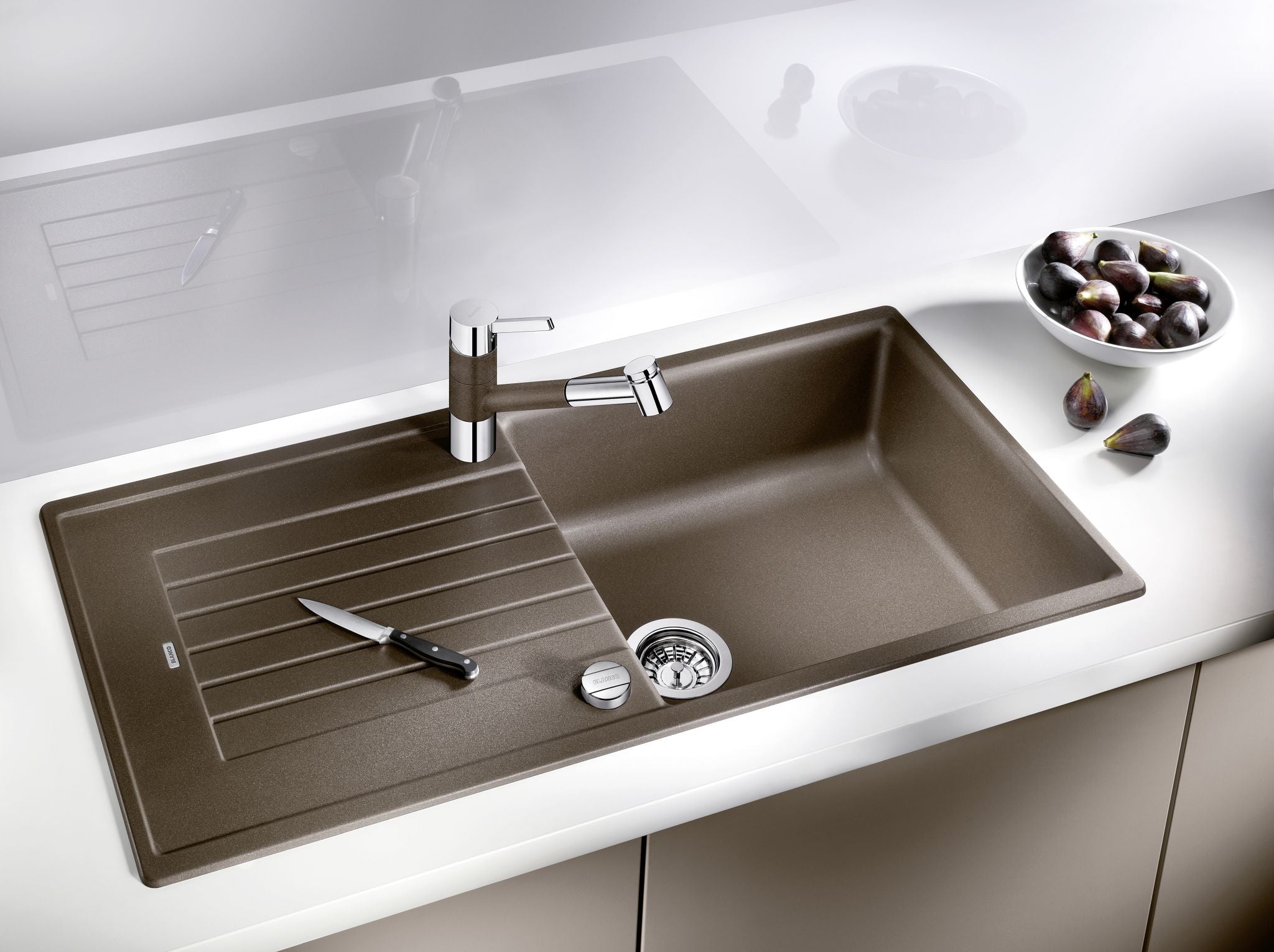 BLANCO ZIA 5 S SILGRANIT mit Ablauffernbedienung reversibel weiß 520506