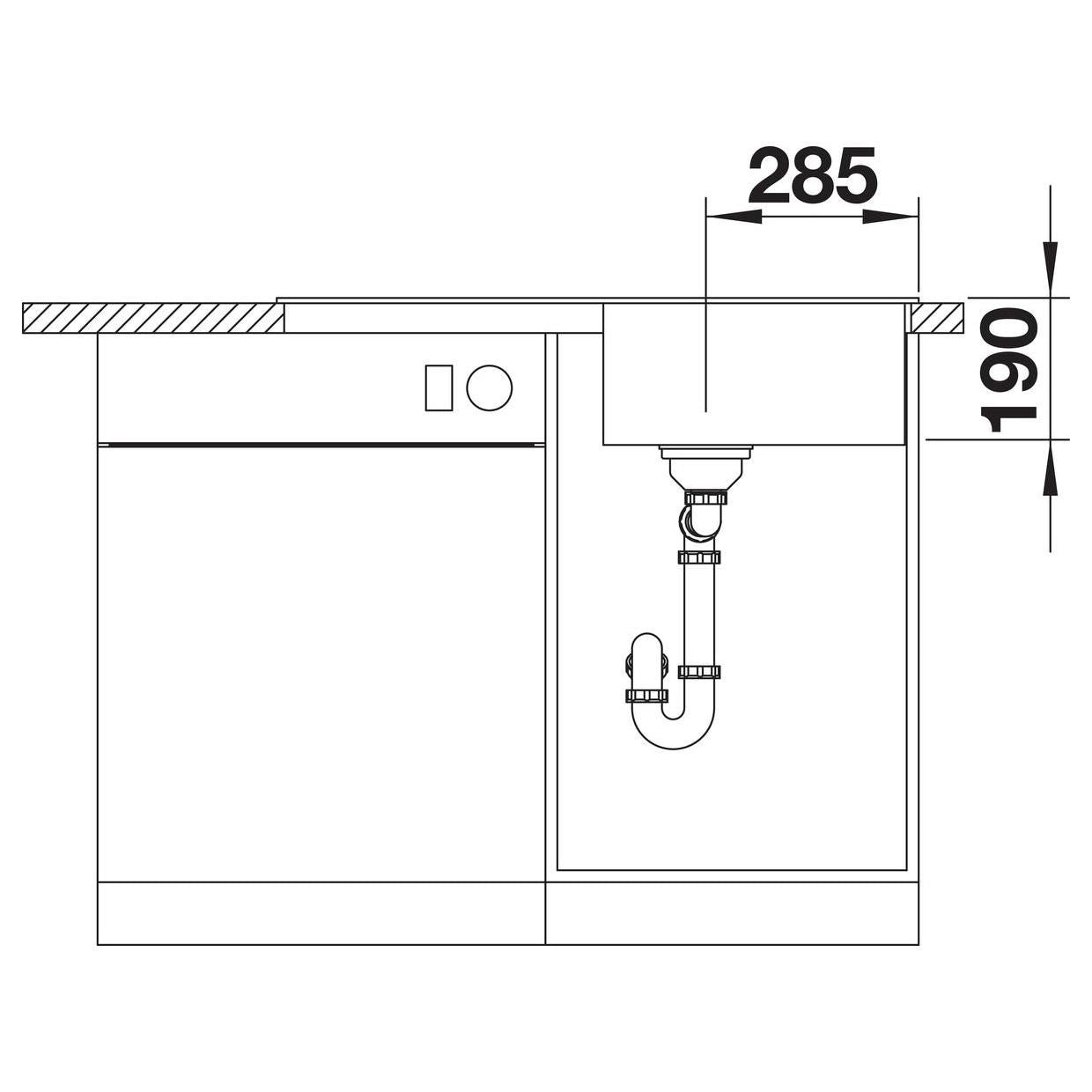 BLANCO ZIA 5 S SILGRANIT mit Ablauffernbedienung reversibel softweiß 527203