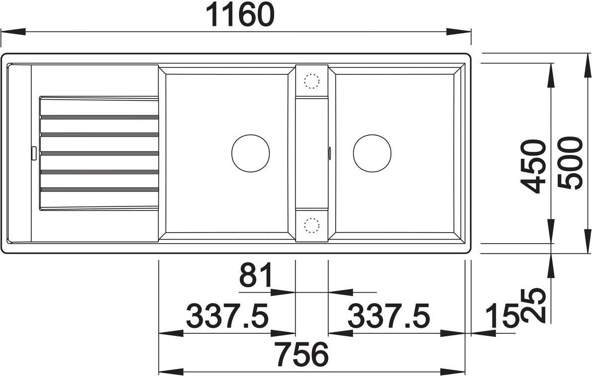 BLANCO ZIA 8 S SILGRANIT ohne Ablauffernbedienung café 515602