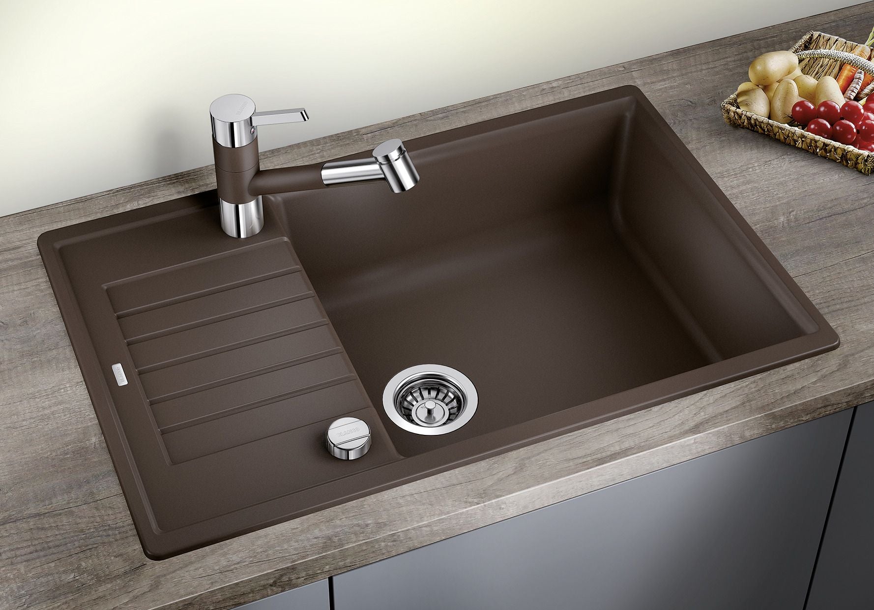 BLANCO ZIA XL 6 S Compact SILGRANIT mit Ablauffernbedienung reversibel schwarz 526018