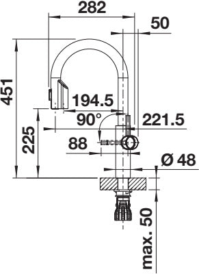 BLANCO CHOICE ICONA-C metallische Oberfläche Hochdruck Edelstahl gebürstet 527928