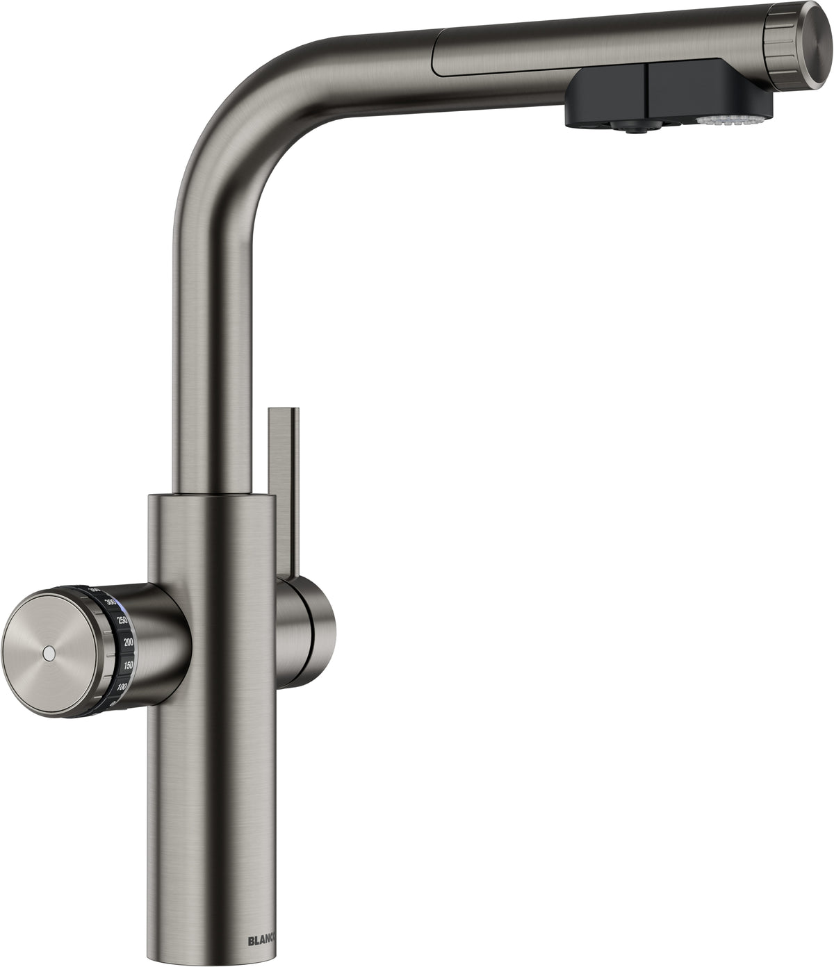 BLANCO CHOICE ICONA-L  metallische Oberfläche Hochdruck satin platinum 527927