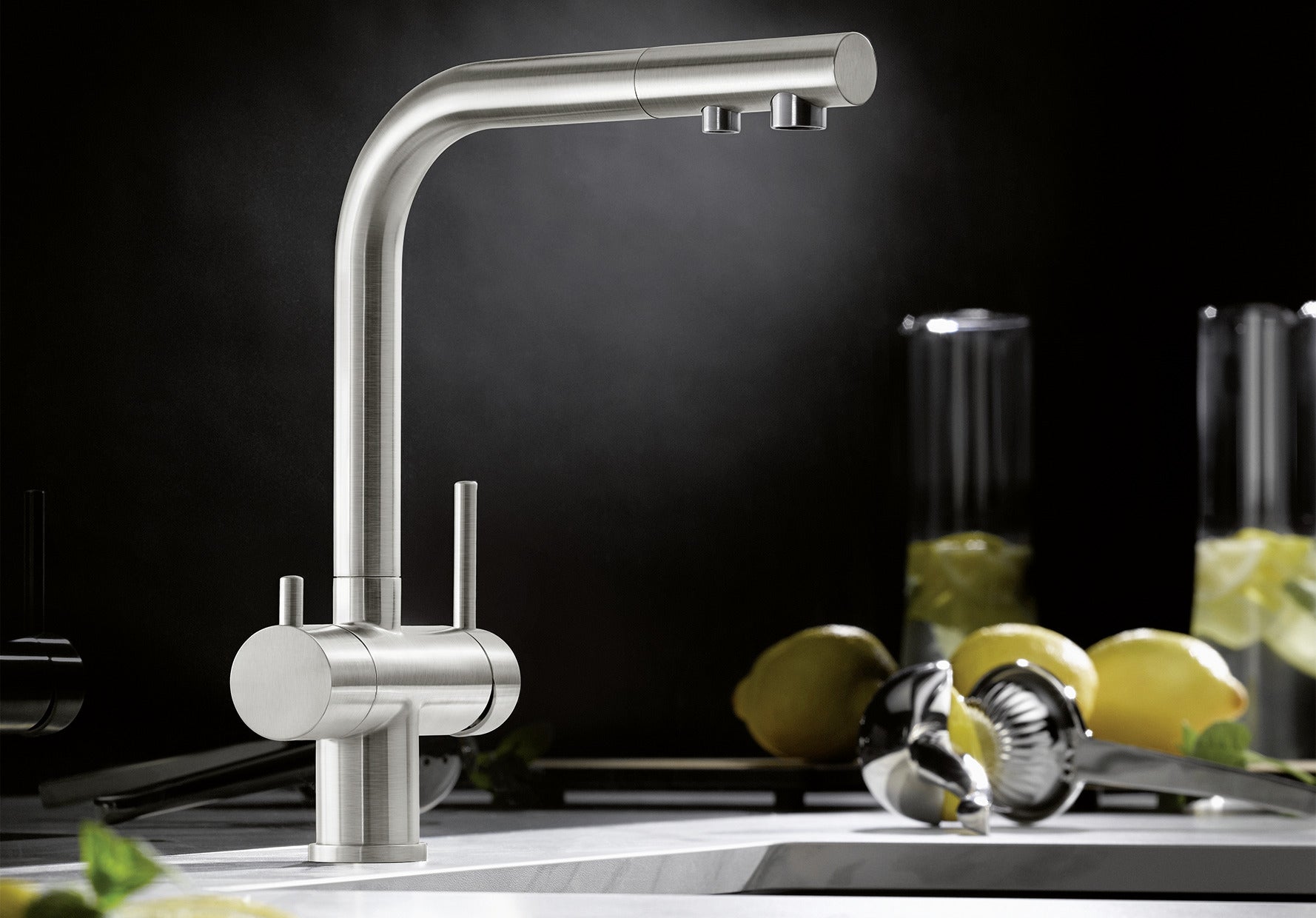 BLANCO FONTAS II  metallische Oberfläche Hochdruck satin platinum 527714