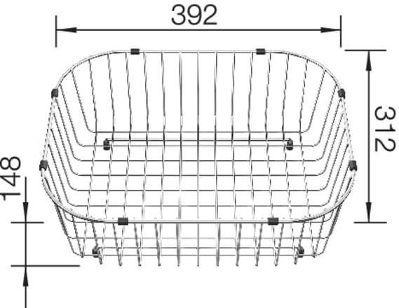 Blanco Geschirrkorb aus Edelstahl 390x310x135mm