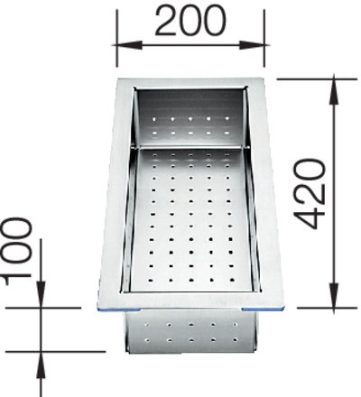 BLANCO Resteschale Edelstahl 420 x 200 x 100 mm