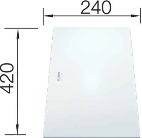 Blanco Glasschneidbrett weiß satiniert 420x240 mm
