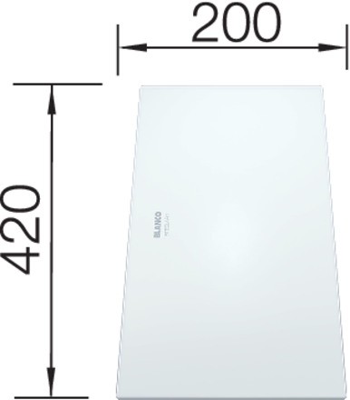 Blanco Glasschneidbrett weiß satiniert 420 x 200 mm